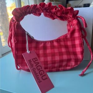 NWT Baggu Molly Goddard Mini Ruffle Crescent Bag Limited Edition Red Sold Out